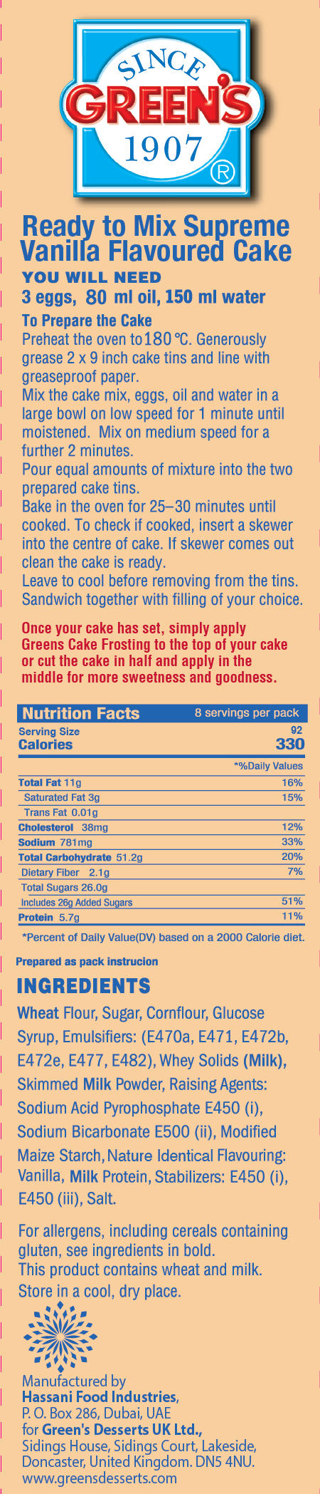 CAKE MIX VANILLA 500G