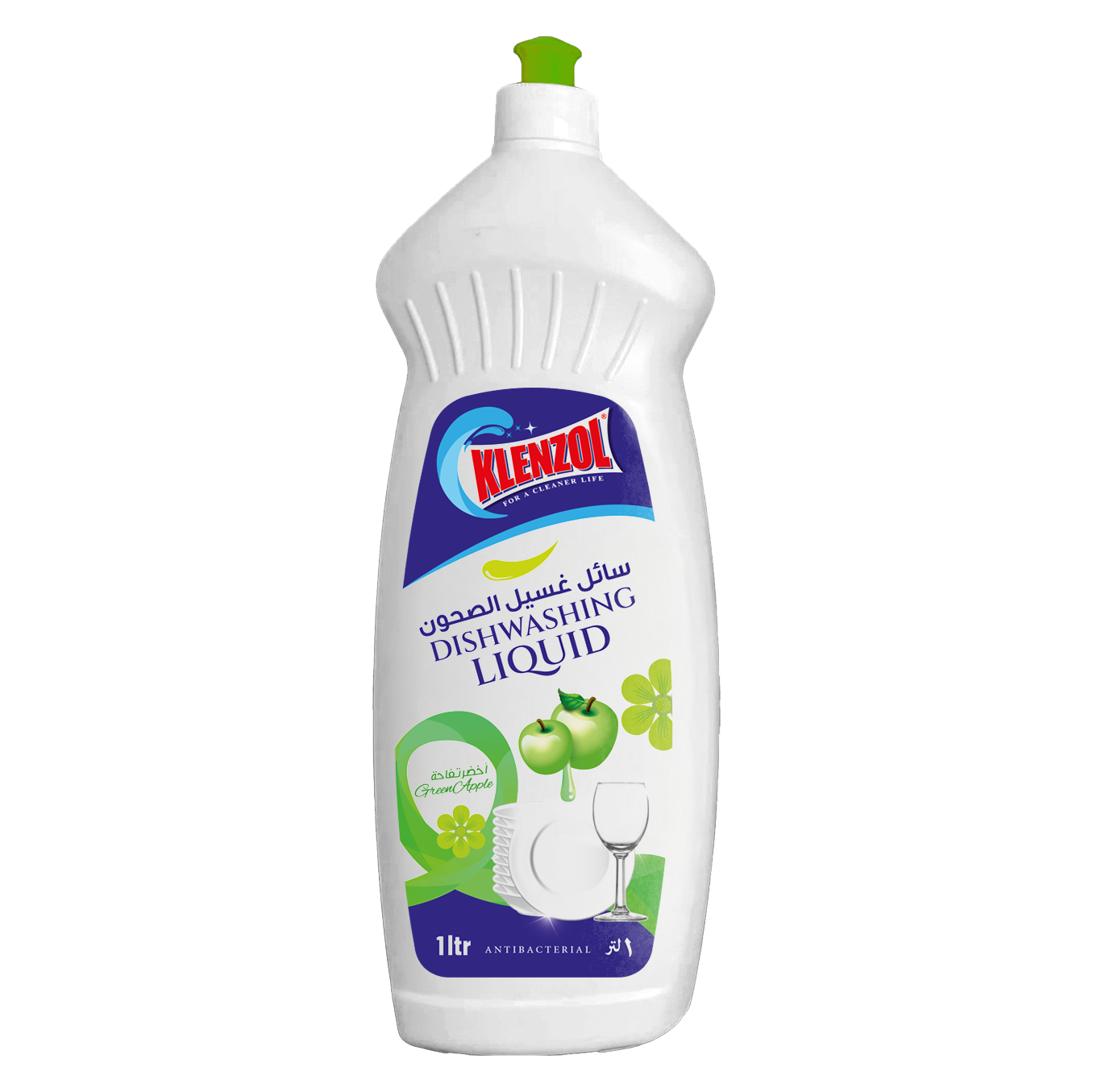 DISHWASHING LIQUID GREEN APPLE HDPE 1L