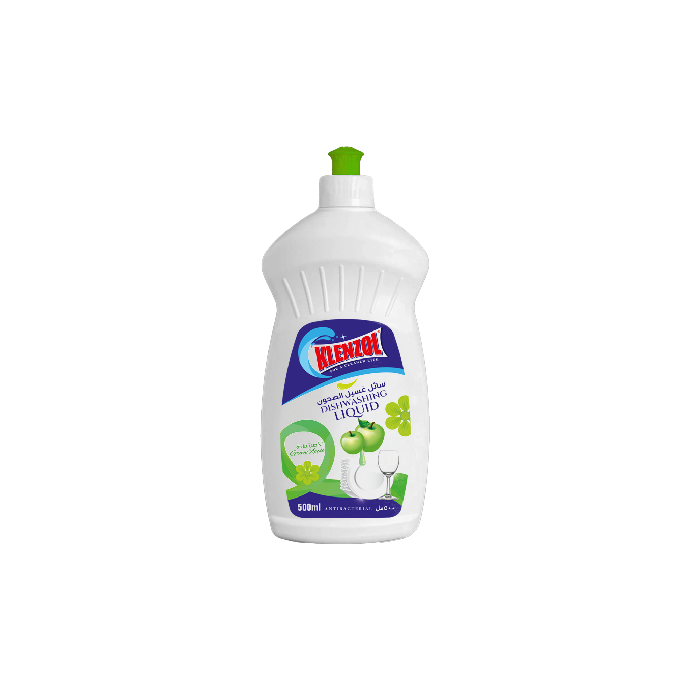 DISHWASHING LIQUID GREEN APPLE HDPE 500ML