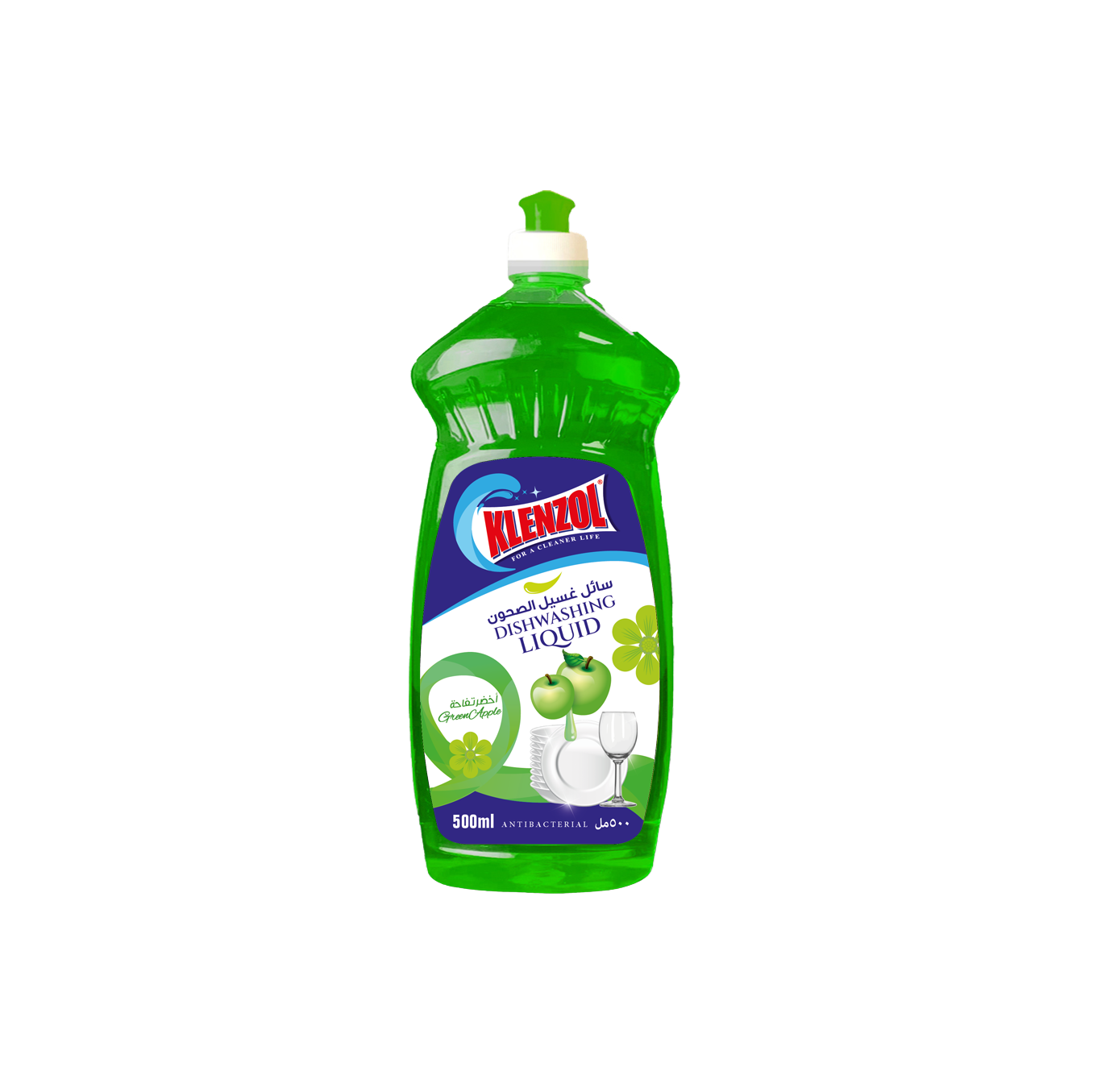 DISHWASHING LIQUID GREEN APPLE PET 500ML